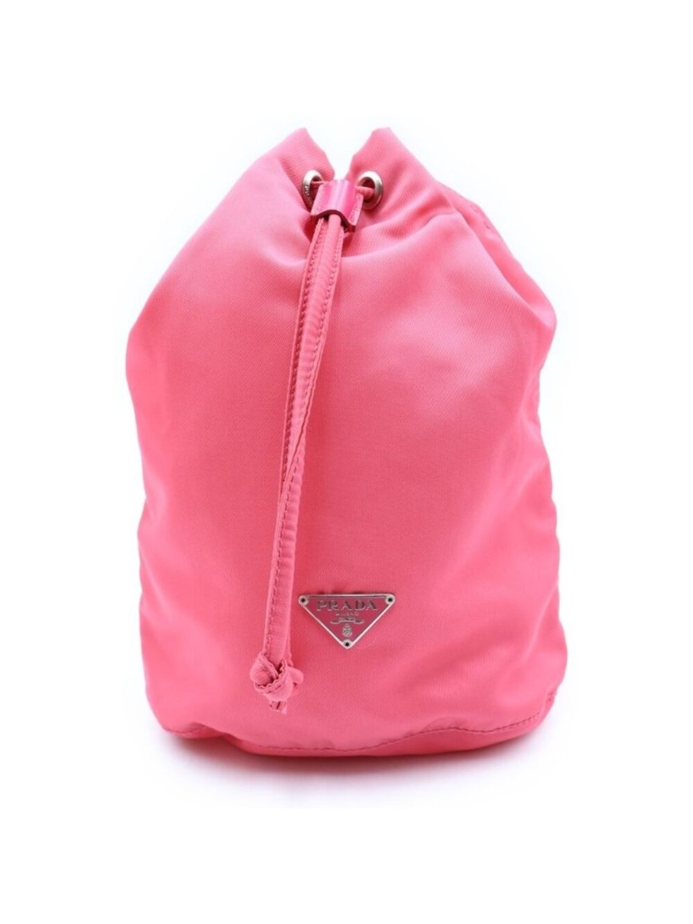 Prada Drawstring Pouch Pink Tessuto Card